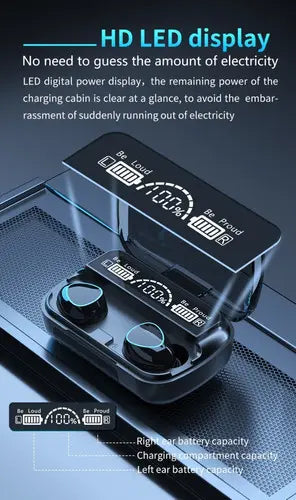 Audífonos In-ear Inalámbricos Bluetooth M10 Negro